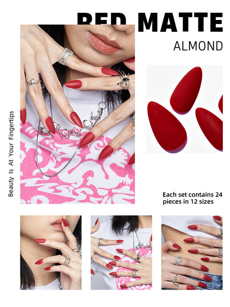 matte almond acrylic nails