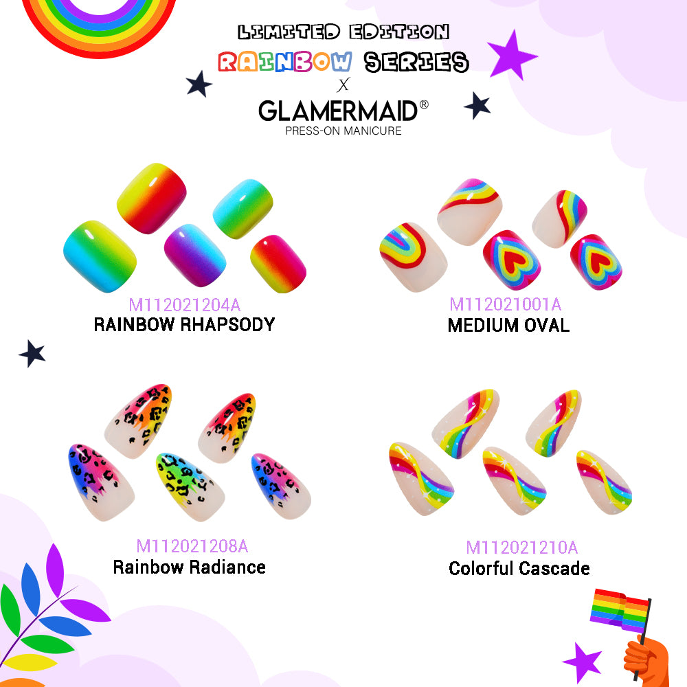 Chasing Rainbows: Dive into a World of Colorful Press On Nails with Glamermaid