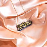 Customized ACRYLIC NAMEPLATE NECKLACE(Heart with Aromia Script)