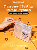 Transparent Desktop Storage Organizer Stand with 30 PCS PVC Bags