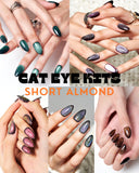 Cat Eye Nail Sets Short Almond/ 5 PCS