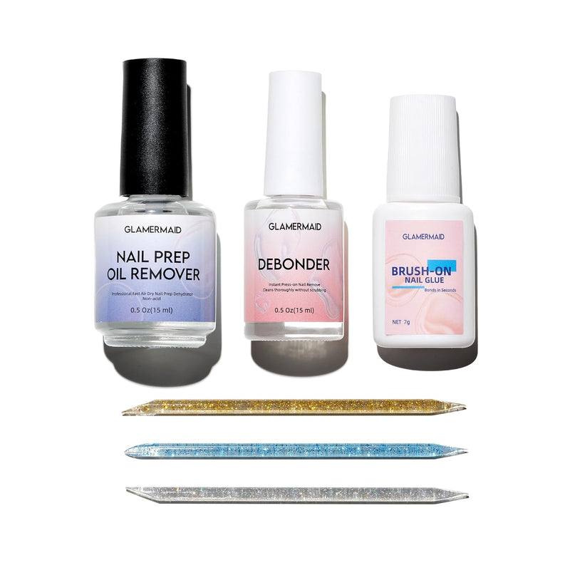 Manicure Tool Kit D (Nail GLue+Nail Debonder+Nail Prep Oil Remover+Acrylic Sticks)