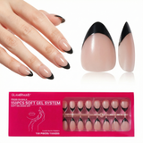 French Tips Press on Nails for Nail Art DIY - 150 PCS in 15 Size Fake Nails DIY Salon for Women