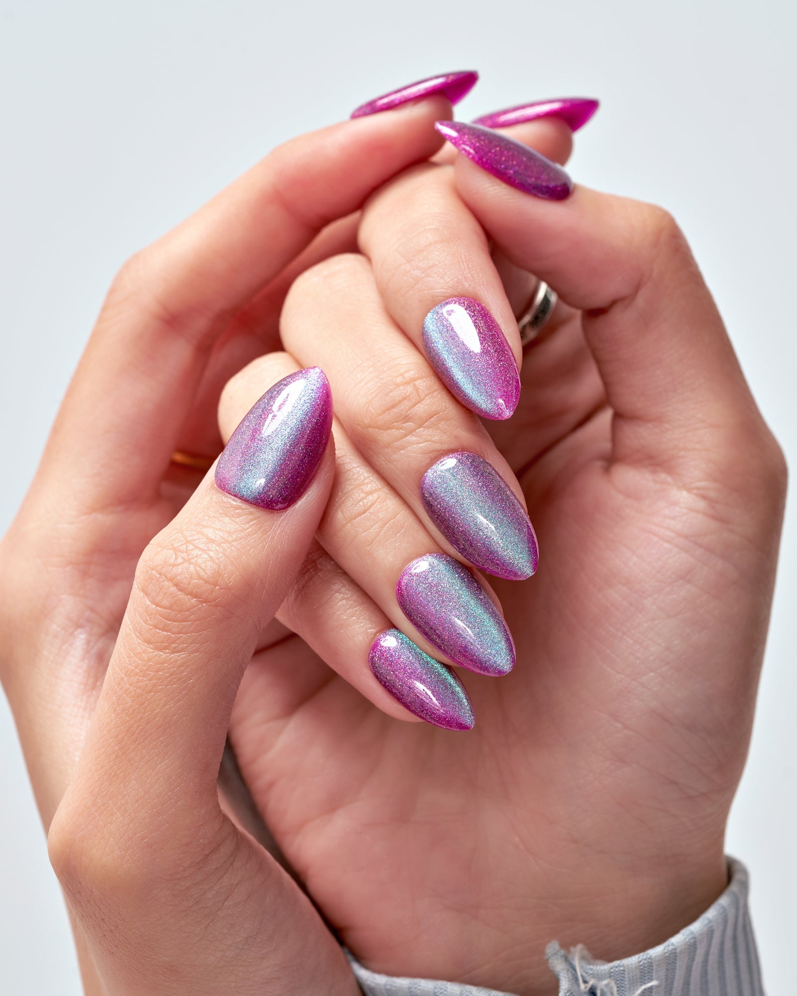 Cat Eye/Mermaid Grape(Handmade)/Short Almond