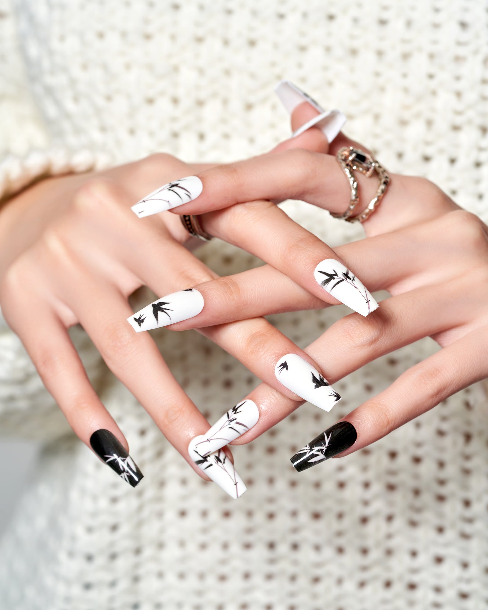 lucky bamboo nails Black Bamboo
