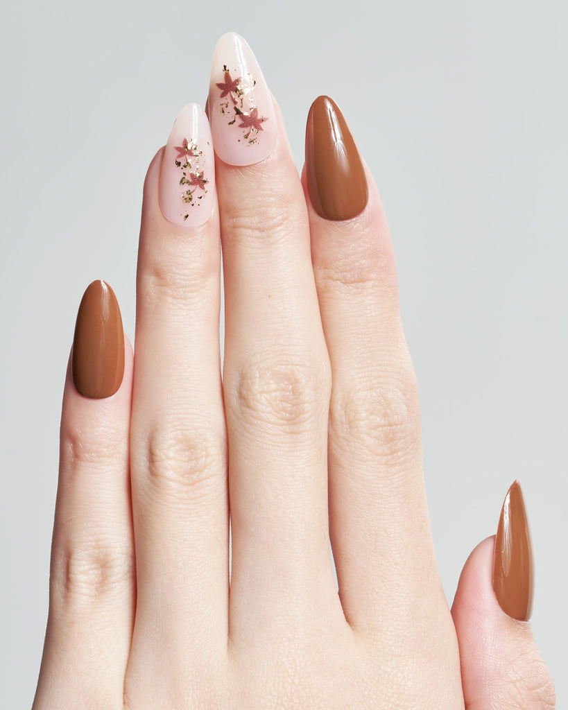 Maple(Handmade)|manicure|real nail gel|jump color|leaf|autumn|brown ...