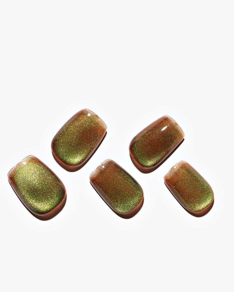 Cat Eye/Mossstone Shine(Handmade) / Short Square