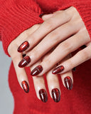 Cat Eye/ Burgundy Plaid (Handmade)/ 10 PCS