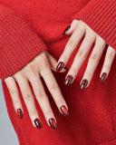 Cat Eye/ Burgundy Plaid (Handmade)/ 10 PCS