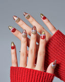 Red Cat Eye Design Nail Sets / 3 PCS