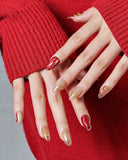 Red Cat Eye Design Nail Sets / 3 PCS