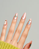 Nude Cat Eye Design Nail Sets / 5 PCS