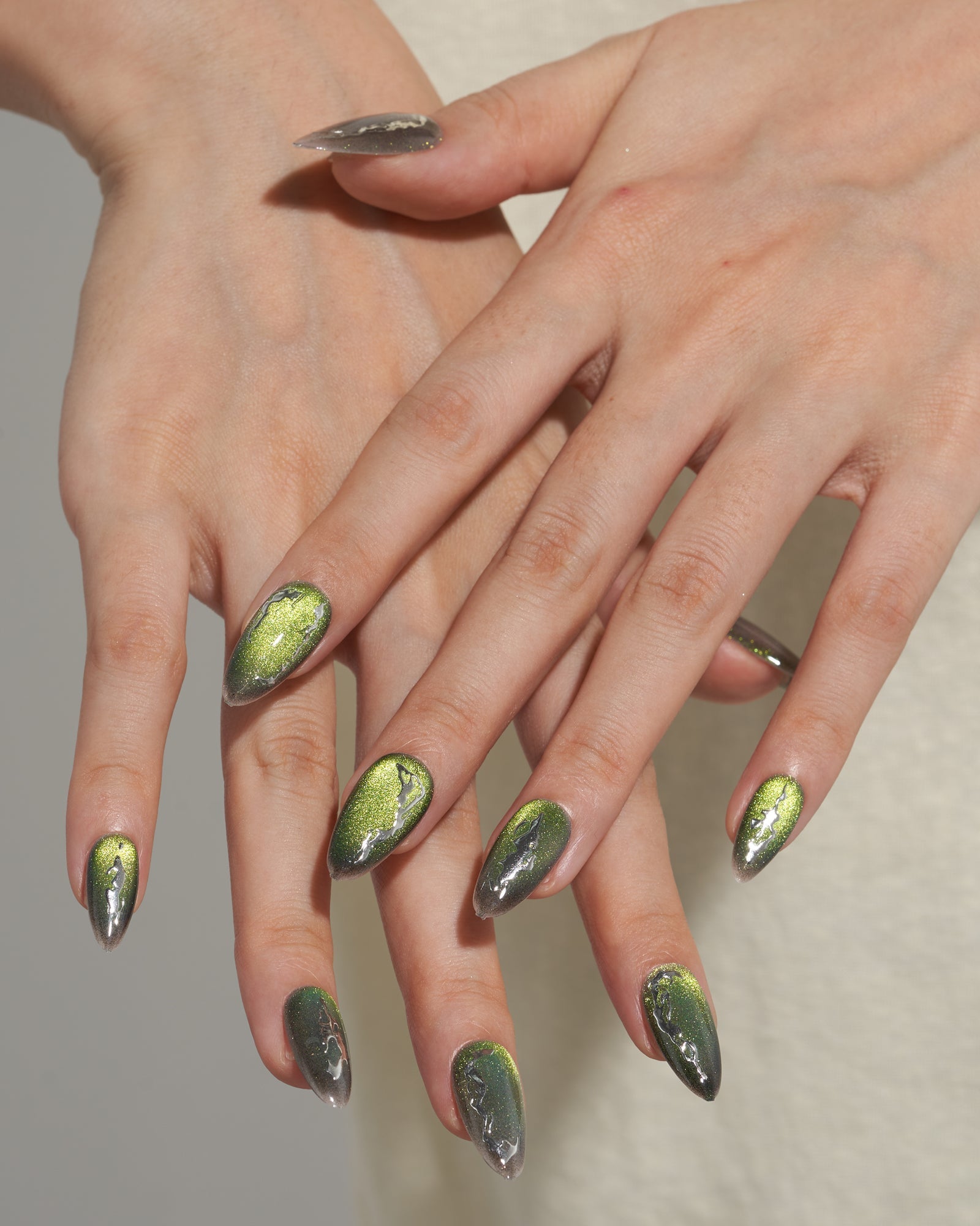 Cat Eye/ Mossy Noir (Handmade)