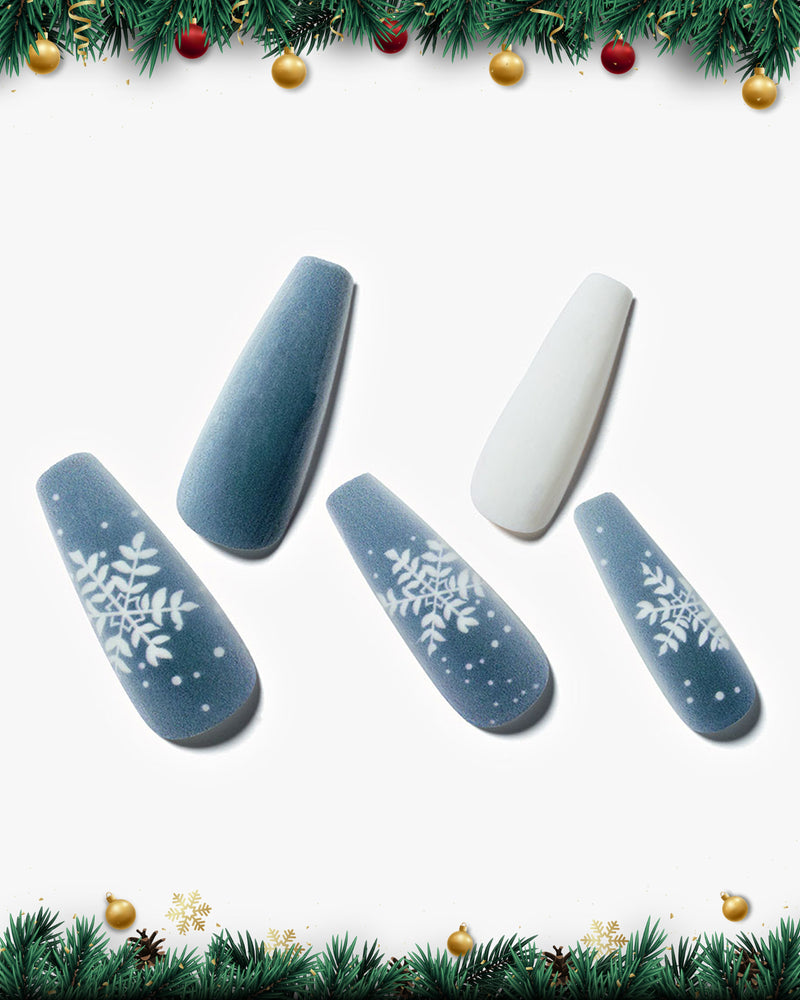 Christmas Blue Snowflakes/ Long Coffin