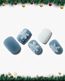 Christmas Blue Snowflakes/ Squoval