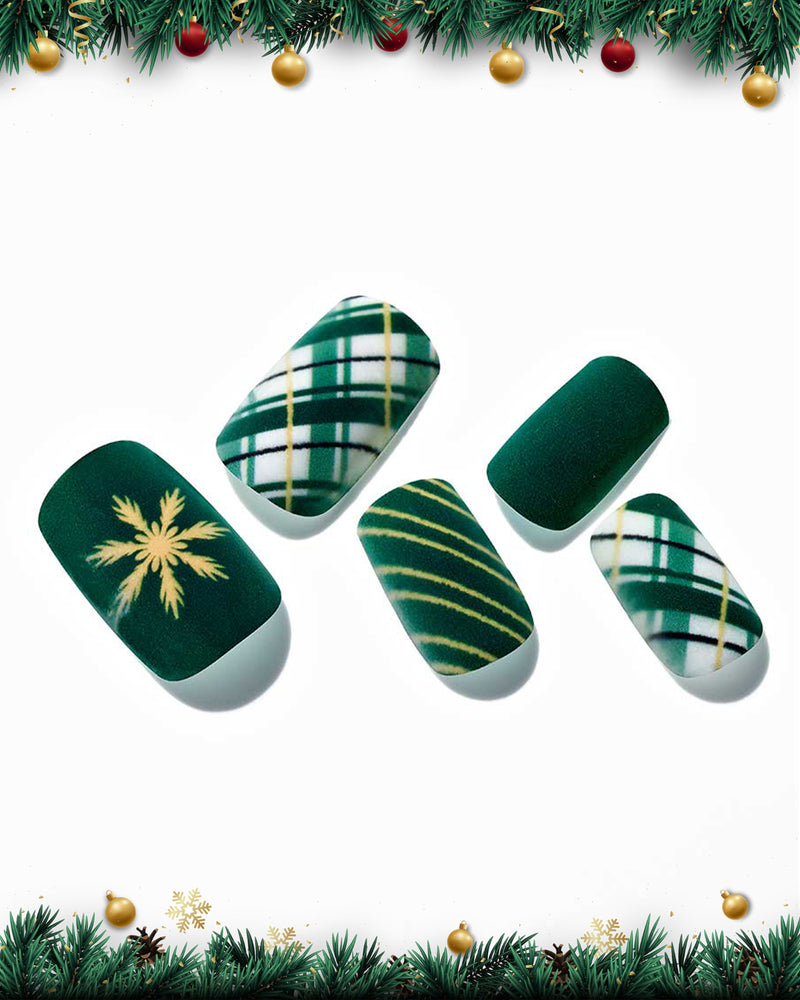 Christmas Green Grid/ Square