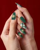 Christmas Green Grid/ Almond