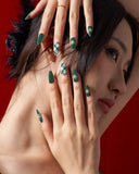 Christmas Green Grid/ Almond