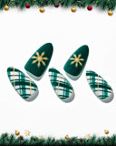 Christmas Green Grid/ Almond