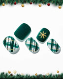 Christmas Green Grid/ Squoval