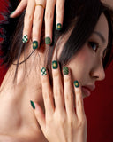 Christmas Green Grid/ Squoval