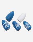 Christmas Blue Snowflakes/Short Almond