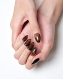 Cat Eye Nail Sets Short Almond/ 5 PCS