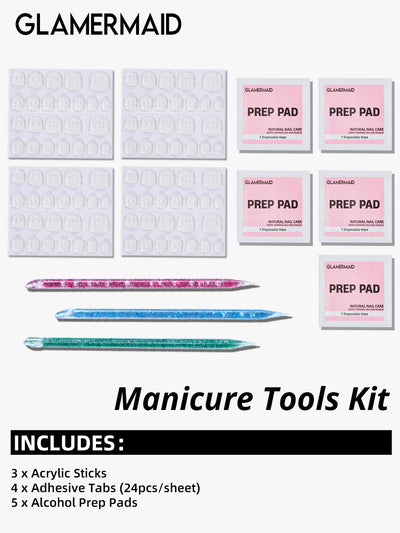 Manicure Tool Kit A (Acrylic Sticks+Adhesive Tabs+Alcohol Prep Pads)