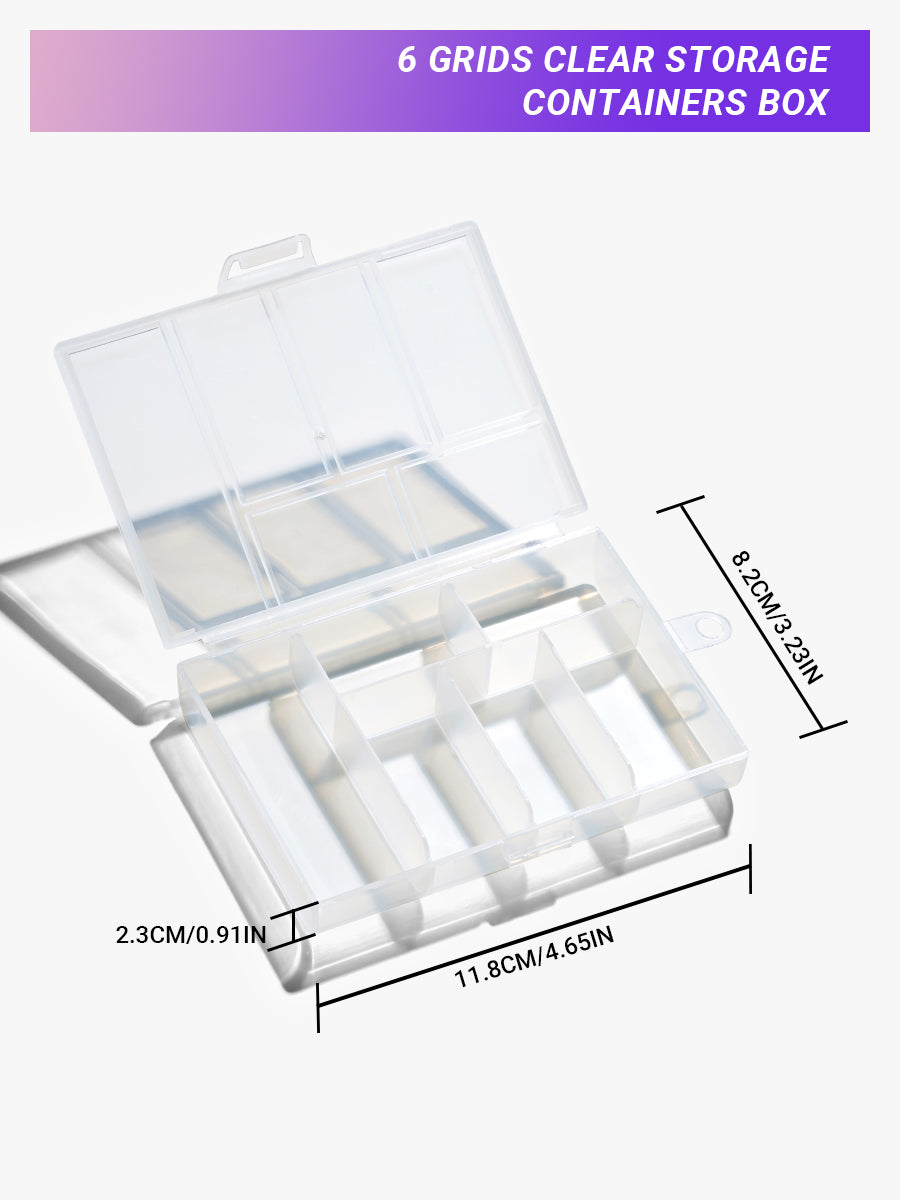 6 Grids Clear Storage Containers Box – Glamermaid Glam