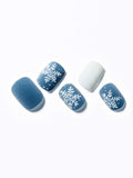 Christmas Blue Snowflakes/Squoval