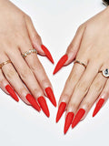 Bright Red Matte/Long Stiletto