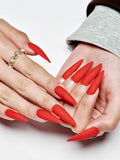 Bright Red Matte/Long Stiletto