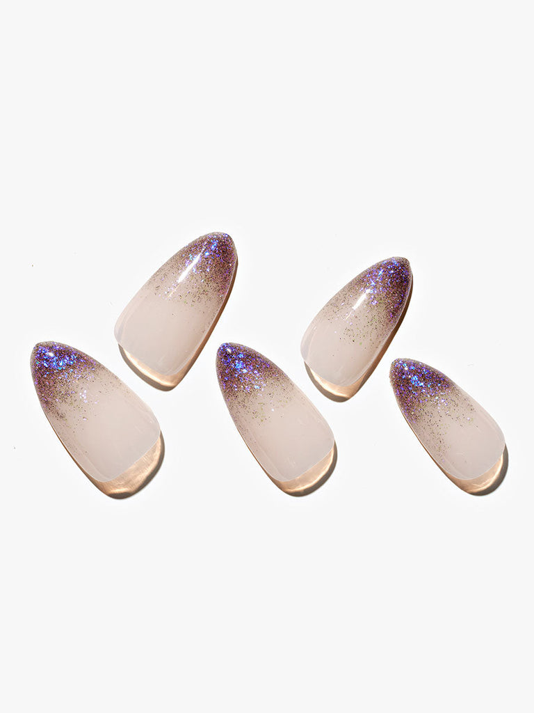 Jupiter Tears (Handmade)manicureshinyfrench tipreal nail gelnude