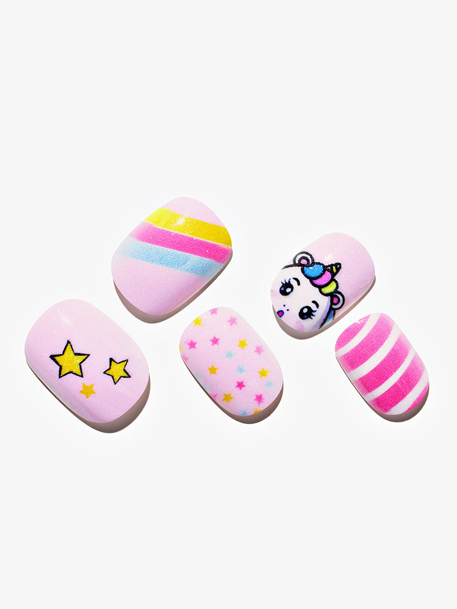 Unicorn With Star/Kids Nails|manicure|rainbow|star|unicorn|kid nails ...