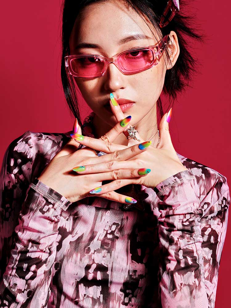 Palette(Handmade)manicurereal nail gelombrecolourfulglossyalmond